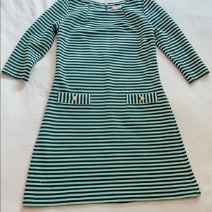 Lilly Pulitzer Navy Teal Striped Shift L